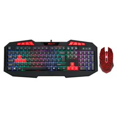 Игровой набор 2в1 XTRIKE ME MK-503 (UA/RU/ENG раскладка/RGB подсветка) Комплект клавиатура и мышь Black