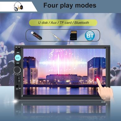 Автомагнитола CML-PLAY 7010B 2 DIN, 7.0'' TFT HD, Bluetooth, 1080P видео, MP3/WMA, FM 87.5-108MHz, Черный