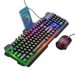 Игровой набор Клавиатура и Мышь 2в1 HOCO DI16 (UA/RU/ENG раскладка/RGB подсветка) | USB |Black