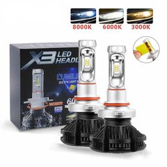 Светодиодные автомобильные лампы X3 LED Headlight H11 6000 Лм / 50 Вт комплект автомобильных светодиодных ламп