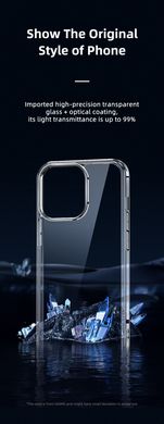 Чохол прозорий USAMS Glass Back Case для iPhone 13 6.1" US-BH761