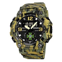 Мужские Механические Наручные Часы Patriot 003 | Кварц+Электроника, Силикон, 5м| Зеленый Камуфляж