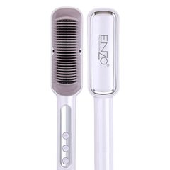 Щітка для випрямлення волосся ENZO EN-4114 Плойка Випрямляч для волосся із зубчиками для розчісування Білий