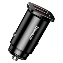 Автомобильное зарядное устройство быстрое Baseus Square Metal QC 3.0 30W 2USB
