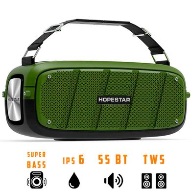 Портативная беспроводная колонка Hopestar Original A20 SUPPER BASS Bluetooth Speaker Green