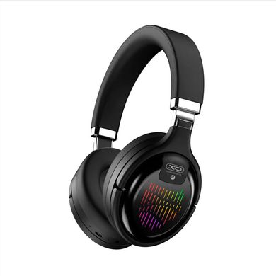 Беспроводные Bluetooth наушники гарнитура XO BE18 с RGB подсветкой black накладные