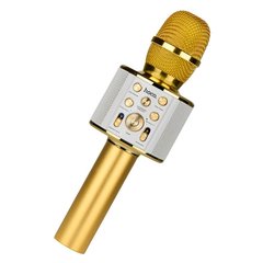 Микрофон Bluetooth караоке с колонкой Hoco BK3 gold