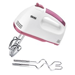 Электрический Сетевой Ручной Миксер кухонный компактный DSP KM-2033 100W Pink/White