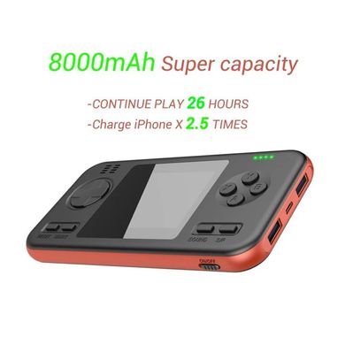 Портативна ігрова ретро приставка консоль G-416 Game Box + Power Bank 8000mAh 416 ігор Black-orange