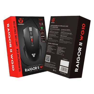 Ігрова бездротова комп'ютерна миша Fantech WG10 Raigor II 2.4Ghz Wireless 2000DPI сенсор PixArt black