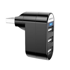 HUB адаптер BOROFONE three-port USB splitter DH3 | 3USBx2.0, 180 ° | перехідник хаб