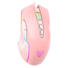 Ігрова комп'ютерна миша USB з RGB підсвічуванням onikuma CW905 Pink