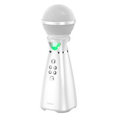 Микрофон Bluetooth караоке с колонкой Hoco BK6 white