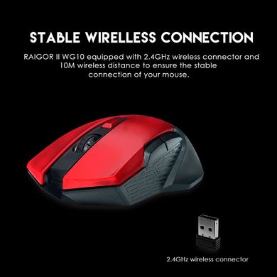 Ігрова бездротова комп'ютерна миша Fantech WG10 Raigor II 2.4Ghz Wireless 2000DPI сенсор PixArt red