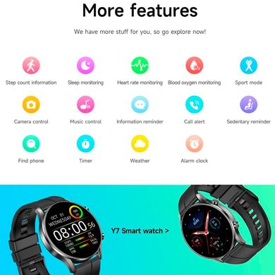 Смарт-годинник Hoco Y7 Smart watch | Track, HeartRate, IP68 | Black