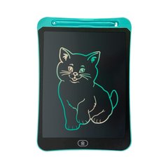Графічний планшет кольоровий для малювання зі стілусом дитячий бездротовий LCD 8.5 дюймів Black-Turquoise