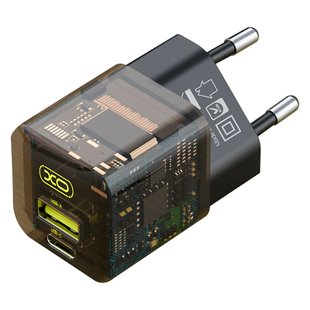 Зарядний пристрій XO CE05 1USB/1Type-C PD30W+QC3.018W кабель Type-C - Lightning