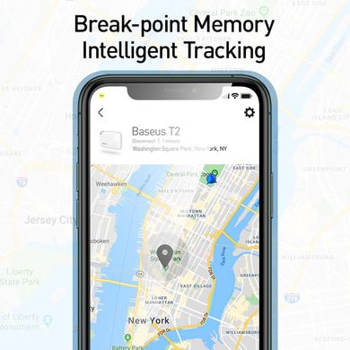 Бездротовий смарт-трекер BASEUS Intelligent T2 брелок для пошуку ключів та речей з телефону Android & IOS White
