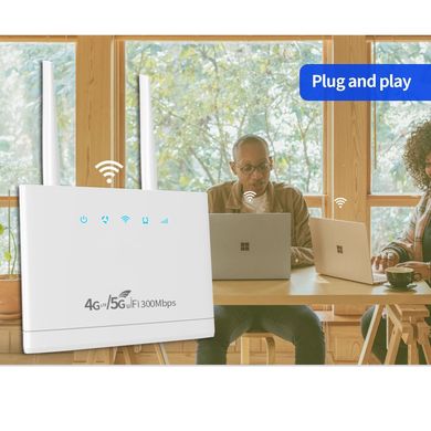 Настільний Wi Fi роутер CPE R311 3G/4G/5G LTE SIM модем 300 Mbps вай-фай маршрутизатор для будинку Білий