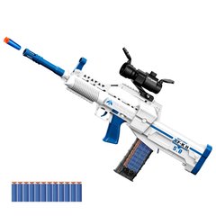 Іграшковий дитячий автомат ZERO QBZ акумуляторний стріляючий поролоновими кулями Blue (12 патронів)