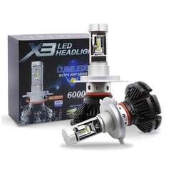 Світлодіодні автомобільні лампи X3 LED Headlight H7 6000 Лм / 50 Вт комплект автомобільних світлодіодних ламп