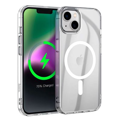 Чехол прозрачный с магнитом Hoco Magnetic series airbag anti-fall protective shell для iPhone 14 Plus