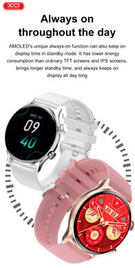 Смарт-годинник XO J4 Smart Sports Talking Watch AMOLED screen | BT Call, Track, HeartRate, IP68 | Silver