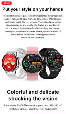 Смарт-часы XO J4 Smart Sports Talking Watch AMOLED screen |BT Call, Track, HeartRate, IP68| Silver