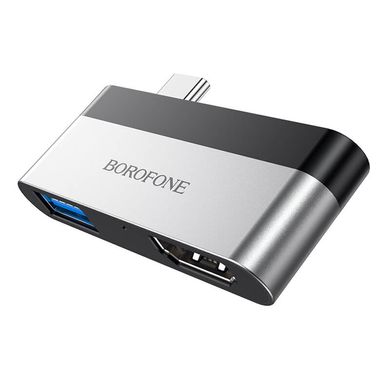 HUB адаптер BOROFONE Type-C DH2 | 4K HDMI. USB 3.0 | перехідник хаб