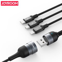 Кабель для зарядки 3 в 1 JOYROOM Combo Lightning Micro USB Type-c multi-function Series 1.2+0.3m, 3.5A S-M401