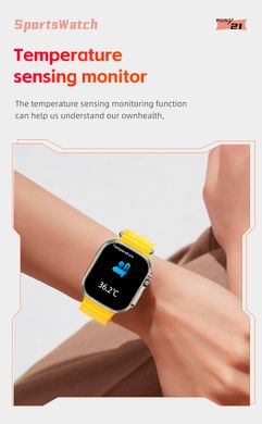 Смарт-годинник XO M8 Pro Wireless Charging Smart Sports Watch |BT Call, Track, HeartRate, IP68 | Yellow