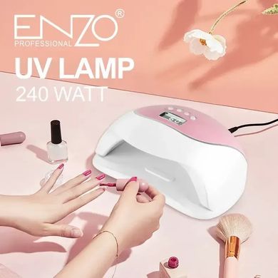 Настільна ультрафіолетова професійна лампа для нігтів UV LAMP 240W ENZO EN-018 для полімеризації Pink