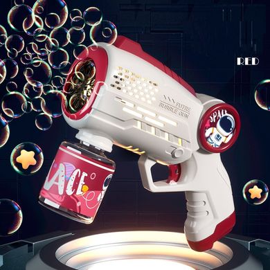 Пистолет для мыльных пузырей на батарейках Bubble Gun R1 red