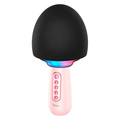 Мікрофон Bluetooth караоке з колонкою HOCO Cute karaoke microphone BK7 | BT5.0, AUX / TF, DSP, 5W | pink