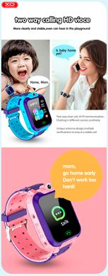 Дитячий смарт-годинник XO H100 Smart watch | Call, GPS, GSM, SIM | Blue