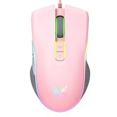 Игровая компьютерная мышь проводная ONIKUMA CW908 RGB подсветка pink