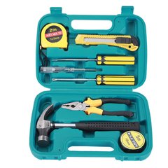 Набор инструментов для дома или гаража в кейсе 9в1 YL-8009A (молоток, отвертки, пассатижи, рулетка, нож)