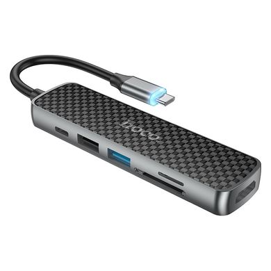 HUB адаптер Type-C HOCO Easy display multifunction adapter HB24 4KHDMI, USB3.0+USB2, SD/T, PD 60W Type-C