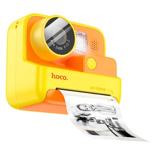 Детская цифровая фото-видео камера c моментальной печатью HOCO Dual lens children printing camera DV200 yellow