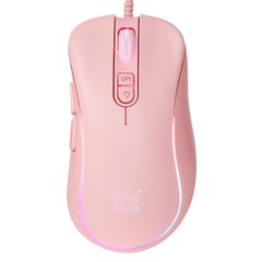 Ігрова комп'ютерна миша провідна ONIKUMA CW907 RGB підсвічування pink