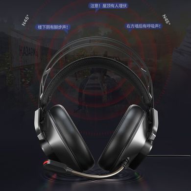 Навушники ігрові з мікрофоном і RGB підсвічуванням 7.1 REMAX LED Wargod Series Gaming Headphone RM-810