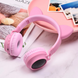 Беспроводные Bluetooth наушники HOCO Cheerful Cat Ear W27 с микрофоном и LED RGB подсветкой Кошачьи Ушки Pink