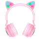 Беспроводные Bluetooth наушники HOCO Cheerful Cat Ear W27 с микрофоном и LED RGB подсветкой Кошачьи Ушки Pink