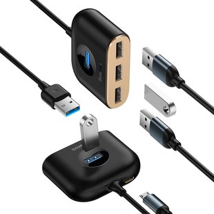 HUB адаптер USB BASEUS Multi-Functional Type-C To 4 USB3.0 + Type-C PD перехідник хаб