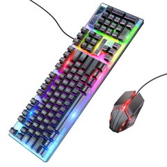 Ігрова провідна клавіатура + мишка 2 в 1 Gaming Combo HOCO Luminous RGB GM18 RU/ENG розкладка