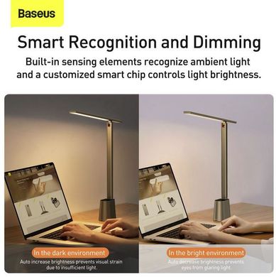 Настільна лампа LED світлодіодна бездротова BASEUS Smart Eye Series Rechargeable Folding Reading Desk Lamp DGZG-0G