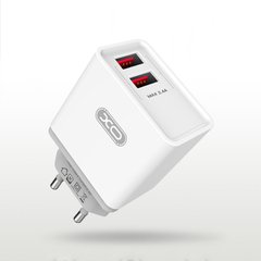 Мережевий зарядний пристрій XO L31 2 USB 2.4 A White
