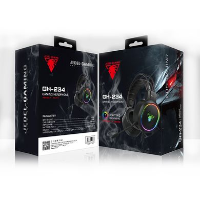 Ігрові навушники з мікрофоном та LED підсвічуванням JEDEL GH234 7.1 Black геймерські