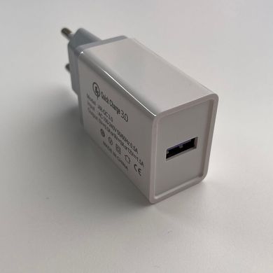 Мережевий зарядний пристрій iLoungeMax Olaf Qualcomm USB 3.5A, 18W, QC 3.0 White адаптер із швидкою зарядкою