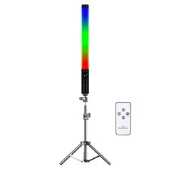 Лампа LED RGB акумуляторна Stick Lamp H1 зі штативом 2М Stick Lamp H1 |50cm, 4000mAh, 20Вт| студійне світло Black